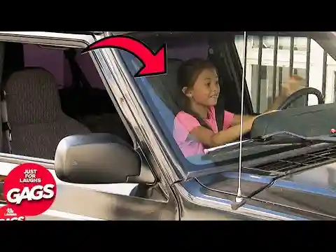 10 Year-Old Girl Caught Driving | Just For Laughs Gags