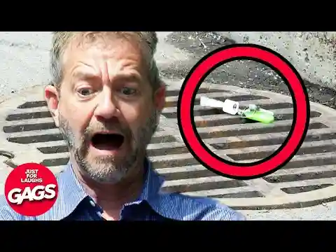 Dropping Car Keys In A Sewer Prank | Just For Laughs Gags