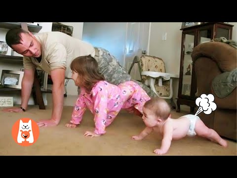 Bebé y Papá Haciendo Cosas Divertidas Juntos - Funniest Family Moments