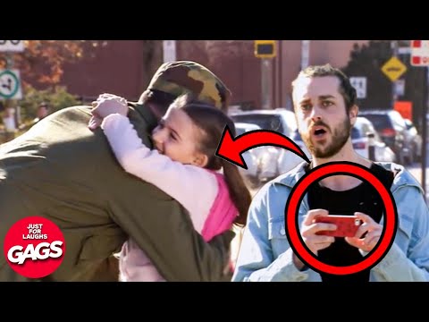 Emotional Reunion With Military Dad | Just For Laughs Gags