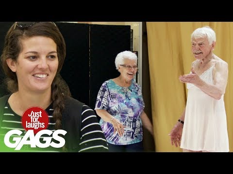 Old Man Struts His Stuff In A Woman's Night Gown