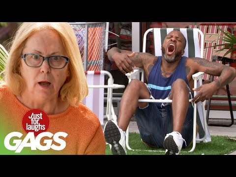 People Try The World's Worst Lawn Chairs